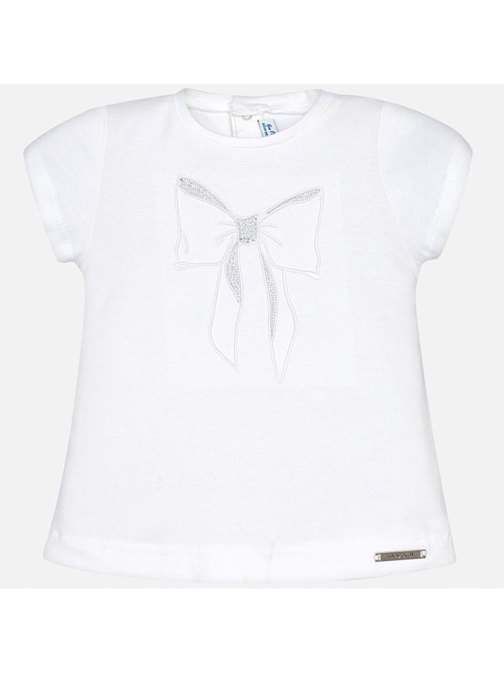 Mayoral White Tee with Elegant Bow Design